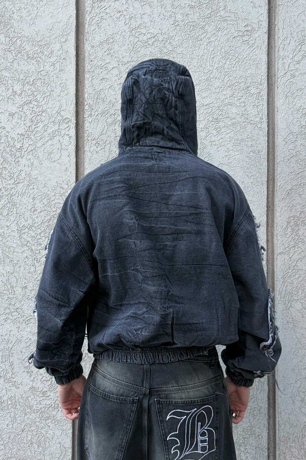 ZIGGZ - HOODIE JEAN CON STRASS