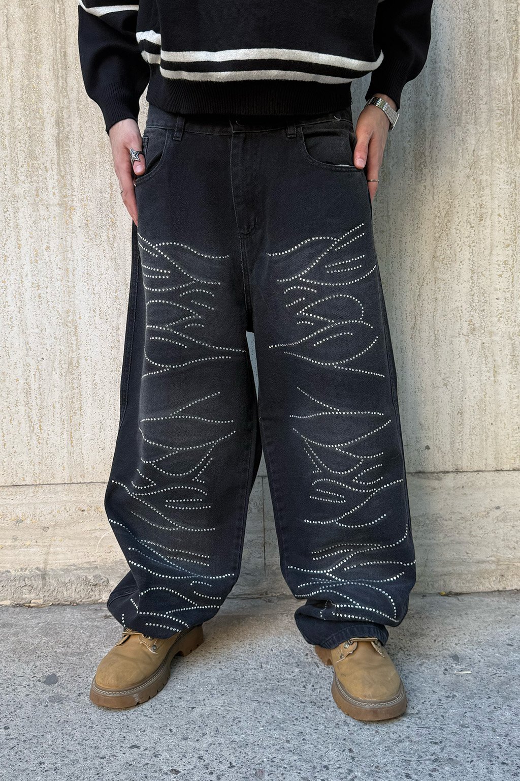 SHINY - BAGGY JEAN CON STRASS