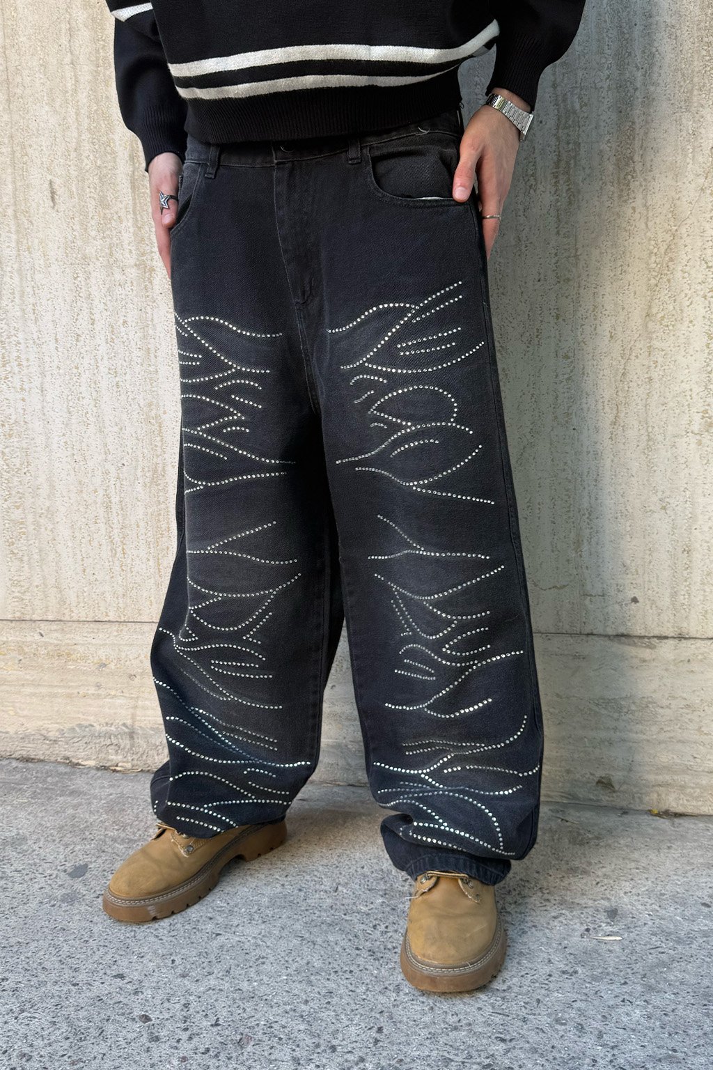 SHINY - BAGGY JEAN CON STRASS