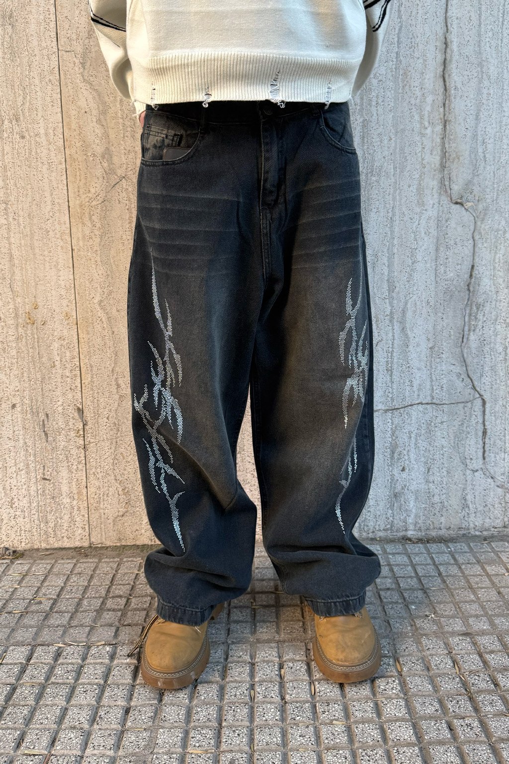 VINNI - BAGGY JEAN CON STRASS