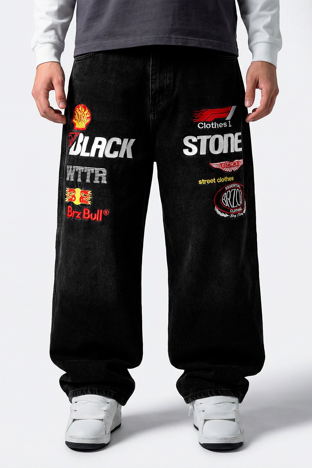 F1 2.0 - BAGGY JEAN BORDADO