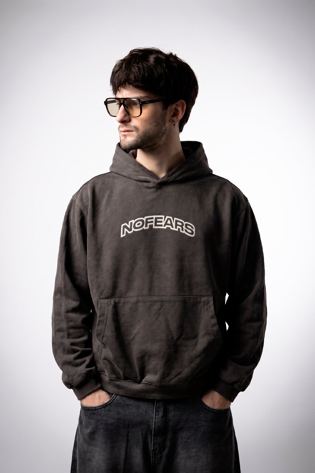 hoodie nofears gris adelante FEARS- HOODIE BOXYFIT RUSTICO